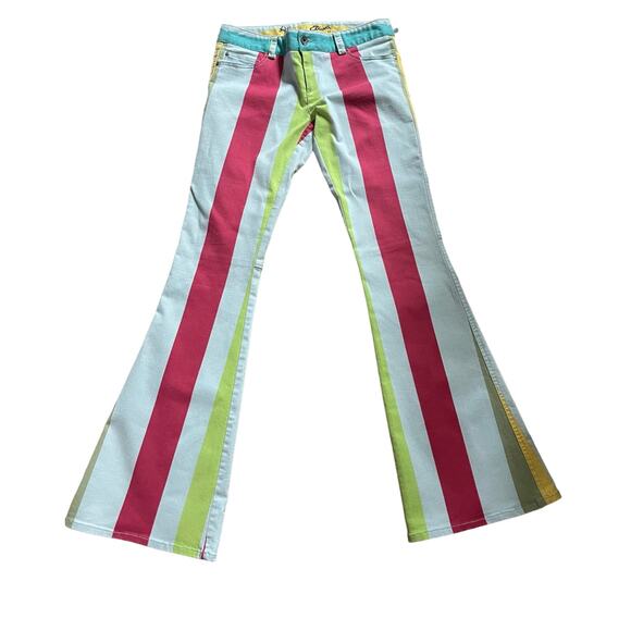 Alice + Olivia Denim - Alice + Olivia Striped Bell Bottom Jean, Size: 8